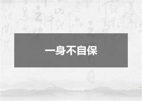 一身不自保