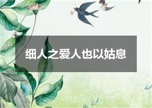 细人之爱人也以姑息