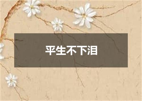 平生不下泪