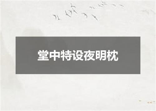 堂中特设夜明枕