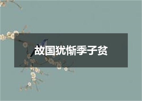 故国犹惭季子贫