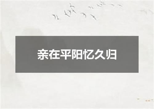 亲在平阳忆久归
