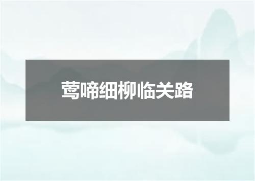 莺啼细柳临关路