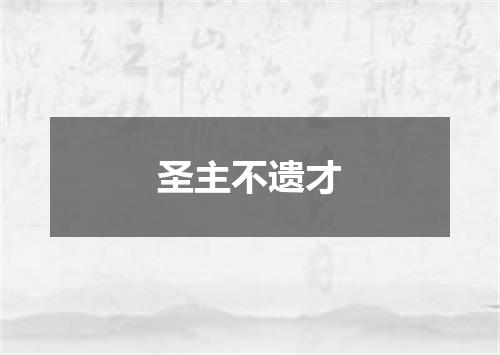 圣主不遗才