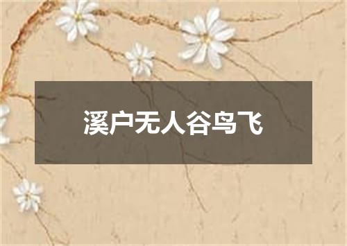 溪户无人谷鸟飞