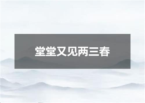 堂堂又见两三春