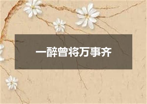 一醉曾将万事齐