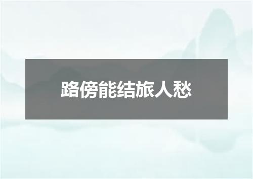 路傍能结旅人愁