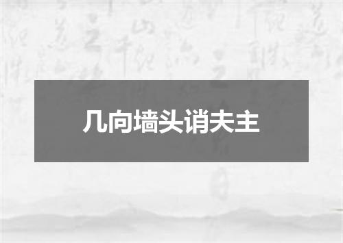 几向墙头诮夫主