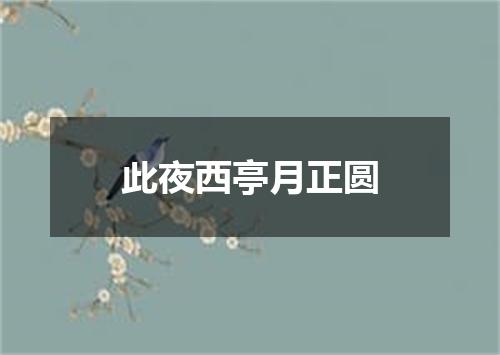 此夜西亭月正圆