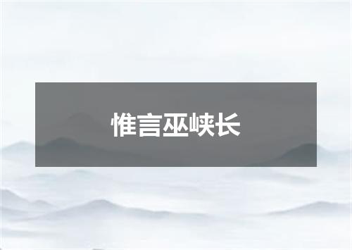 惟言巫峡长