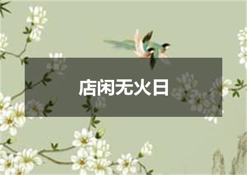 店闲无火日
