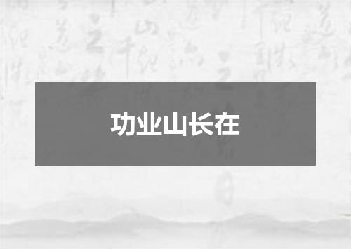 功业山长在