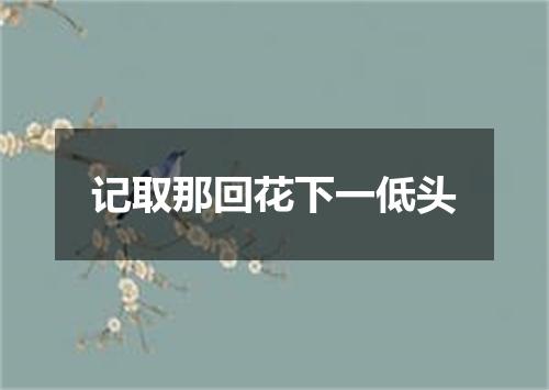 记取那回花下一低头