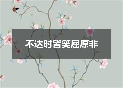 不达时皆笑屈原非