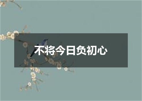 不将今日负初心