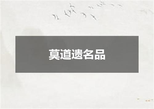 莫道遗名品