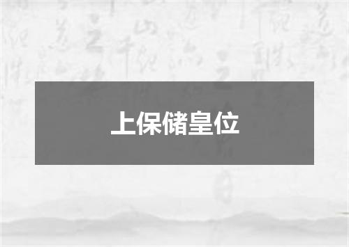 上保储皇位