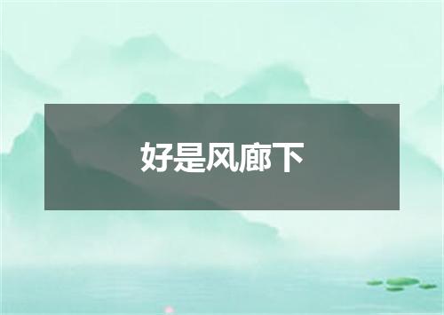好是风廊下