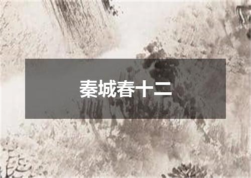秦城春十二