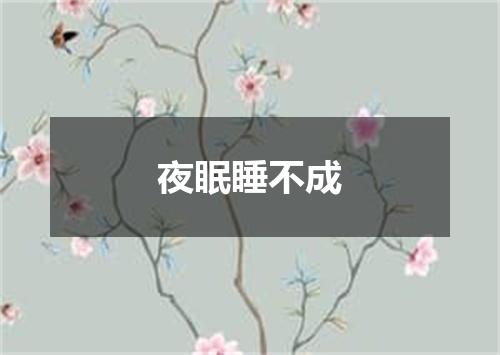 夜眠睡不成