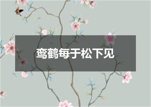 鸾鹤每于松下见