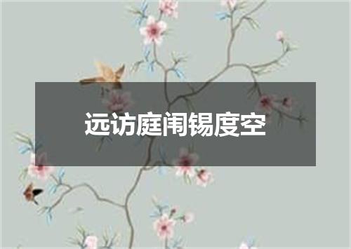 远访庭闱锡度空