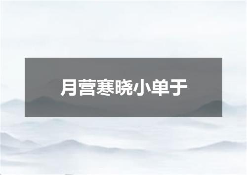 月营寒晓小单于