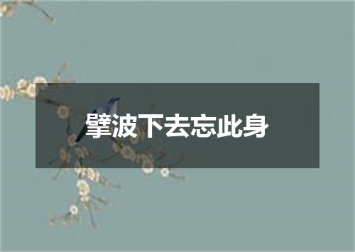 擘波下去忘此身