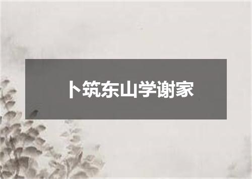 卜筑东山学谢家