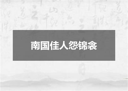 南国佳人怨锦衾