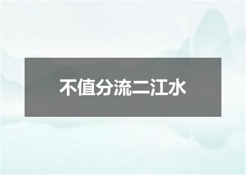 不值分流二江水
