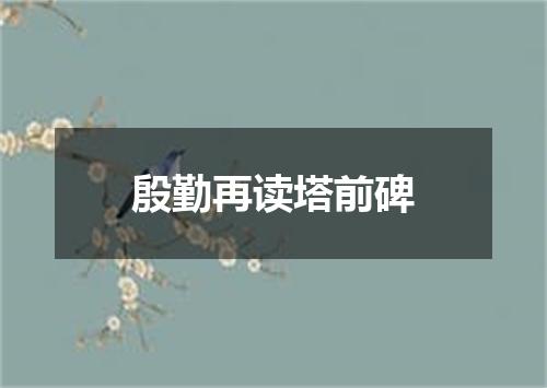 殷勤再读塔前碑