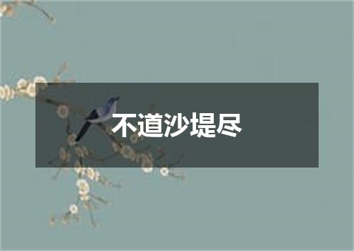 不道沙堤尽