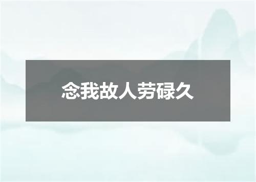 念我故人劳碌久