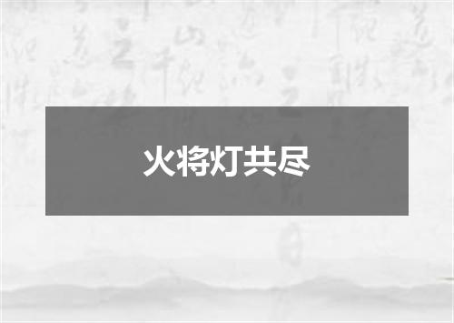 火将灯共尽
