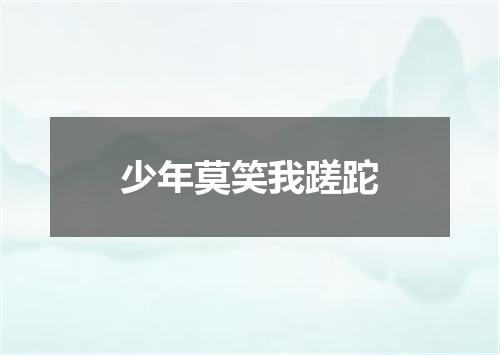 少年莫笑我蹉跎