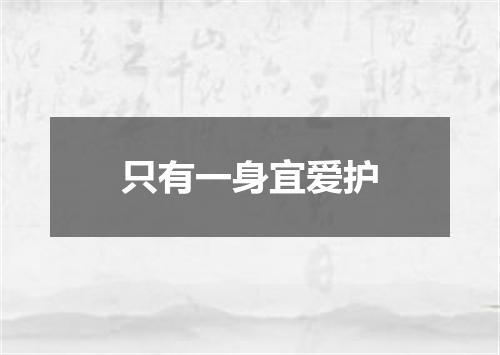 只有一身宜爱护