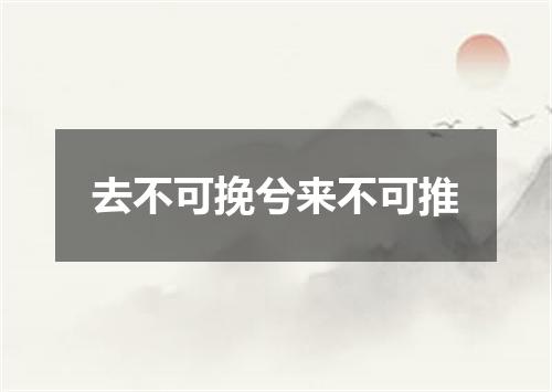 去不可挽兮来不可推