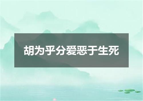 胡为乎分爱恶于生死