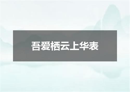 吾爱栖云上华表