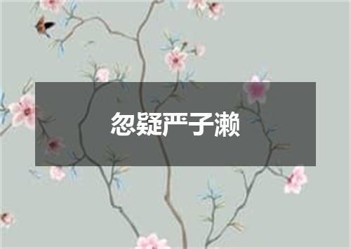 忽疑严子濑