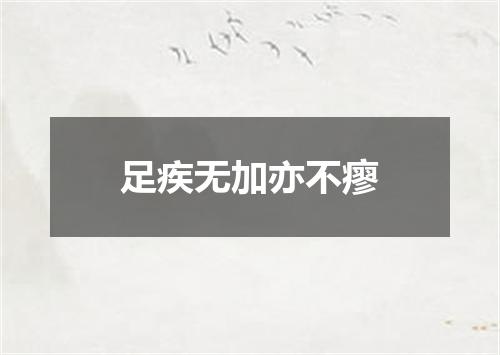 足疾无加亦不瘳
