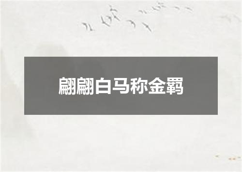 翩翩白马称金羁