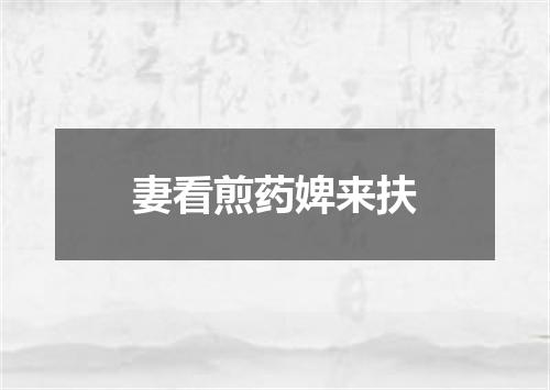 妻看煎药婢来扶