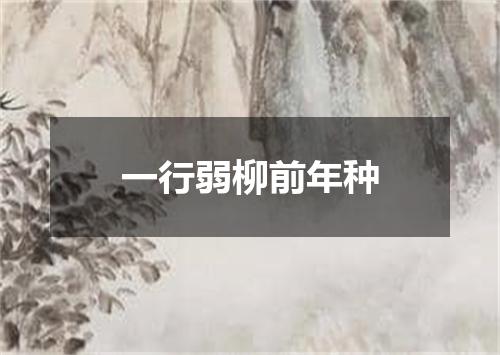 一行弱柳前年种
