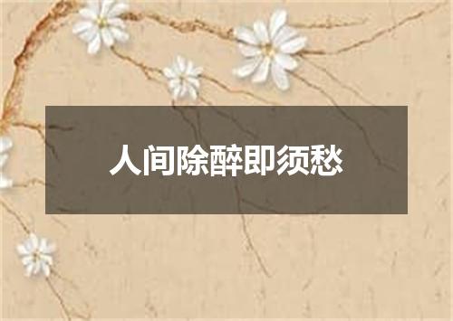 人间除醉即须愁