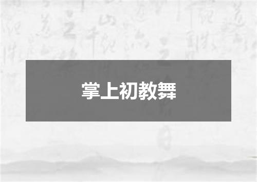 掌上初教舞