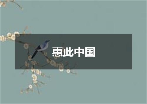 惠此中国