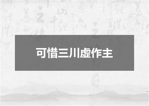 可惜三川虚作主
